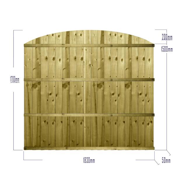 [amazon variation] dome top feather edge semi-braced fence panel [6ft x 1ft, 2ft, 3ft, 4ft] 0