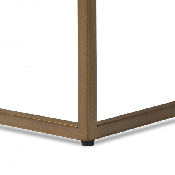 Wyld Haus Mandalo Taupe Shagreen and Brass One Drawer Side Table