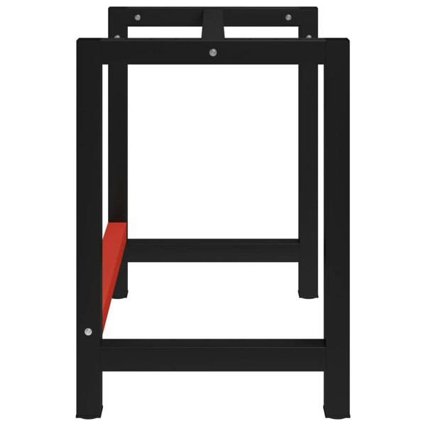 Berkfield Work Bench Frame Metal 80x57x79 cm Black and Red