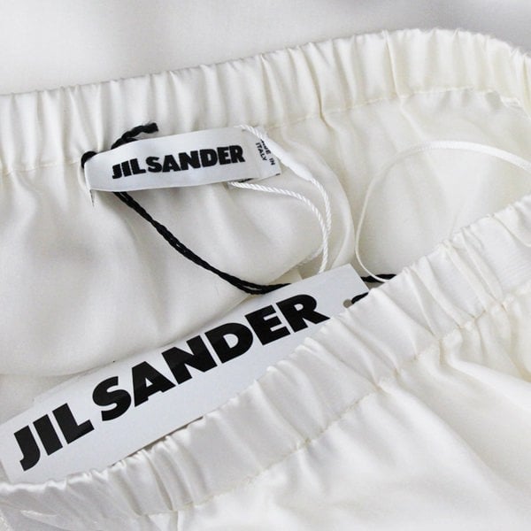Jil Sander skirt in an ivory white silk satin