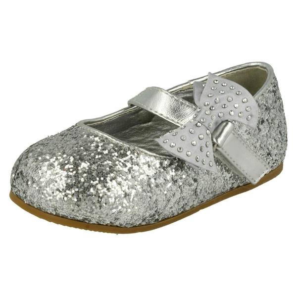 Spot On Girls Spot On Glitter Bow Detail Party Flats