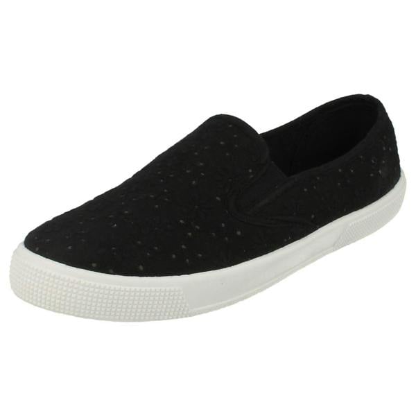 Spot On Ladies Spot On Slip On Plimsolls