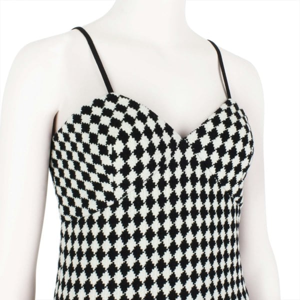 Victoria Beckham Camil bubble midi dress in black and white jacquard