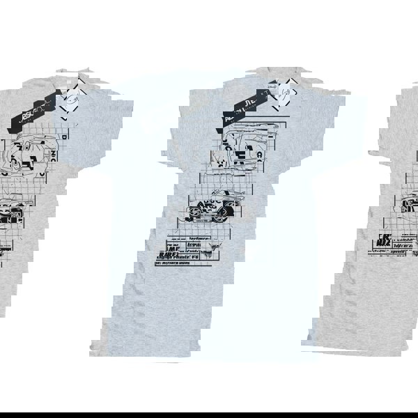 Disney Mens Cars Cruz Ramirez Blueprint T-Shirt - Sports Grey