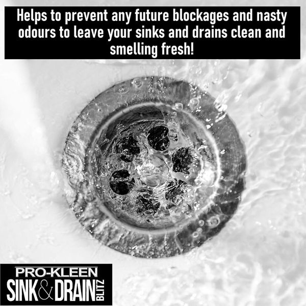 ProKleen 2L of Pro-Kleen Sink & Drain Blitz - Plughole, Sink & Drain Unblocker - Super Strength Formula