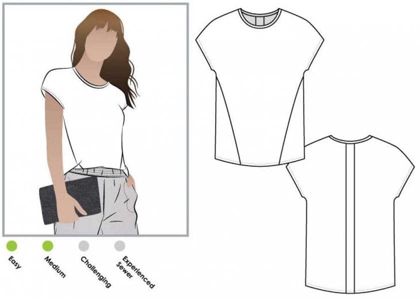 Style Arc Sewing Pattern Besharl Tee - Tops for Women - Intermediate