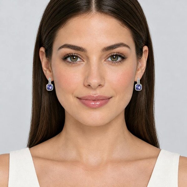 Cachet London Taylor Tanzanite silver Earrings