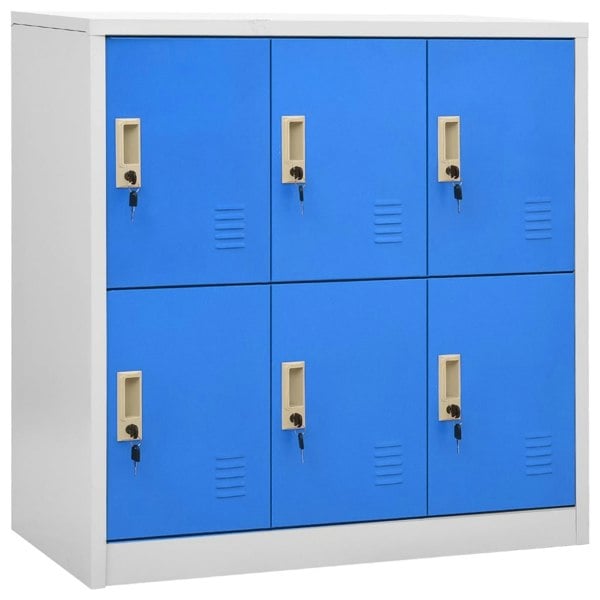 Berkfield Locker Cabinet Light Grey and Blue 90x45x92.5 cm Steel