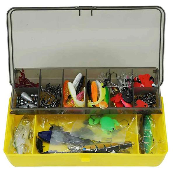 Gr8 Garden 144PCS Fishing Lures Tackle Box Set Hooks Baits Worms Minnows Plier Sea Bass Kitter and Saltwater Fishing