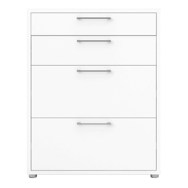 Wyld Haus Dris White Wooden Office Storage 2 Drawers + 2 File Drawers