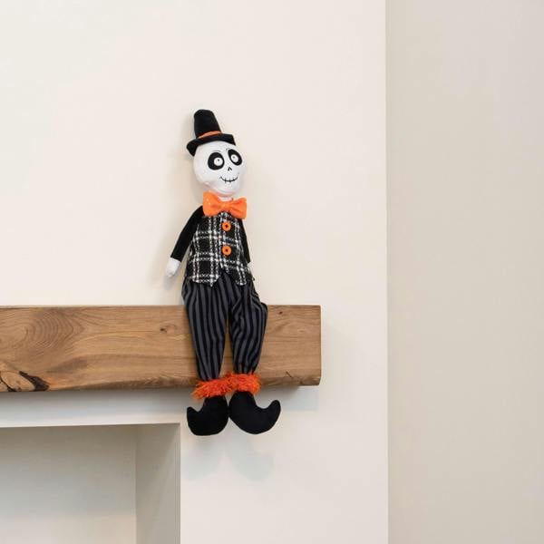 Samuel Alexander 60cm Mr Bones Seated Halloween Decoration with Dangly Legs