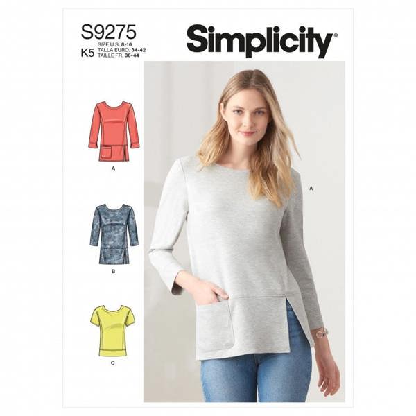 Simplicity Sewing Pattern 9275, Tops for Women, K5 (8-10-12-14-16) - Easy