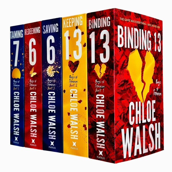 Boys of Tommen 5 Book Set By Chloe Walsh Binding 13, Keeping 13, Saving 6, Redeeming 6 & Taming 7