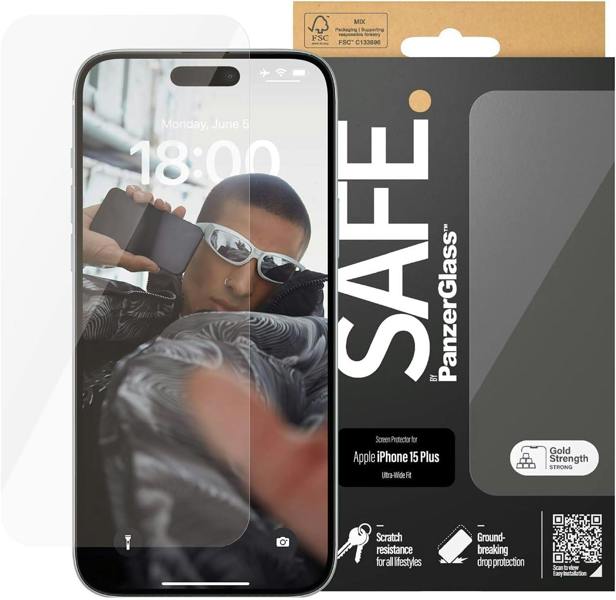 PanzerGlass Panzer Glass Ultra Wide Fit Screen Protector for iPhone 15 Plus 6.7" - SAFE95536