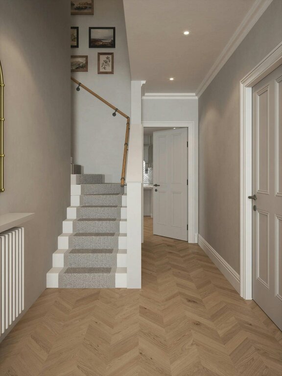 Handrails Direct Packwood Light Oak Single-Winder Handrail - Packwood Light Oak - Luddington Textured Grey
