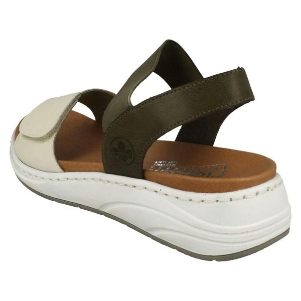 Rieker Ladies Rieker Wedge Heeled Strappy Sandals 64300