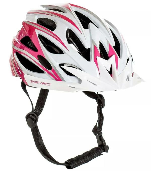 Sport Direct "Team Comp" 24 Vent Adult Bike Helmet Medium 55-58cm White/Pink