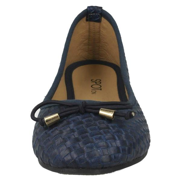 Spot On Ladies Spot On Weaved Design Ballerinas F80381