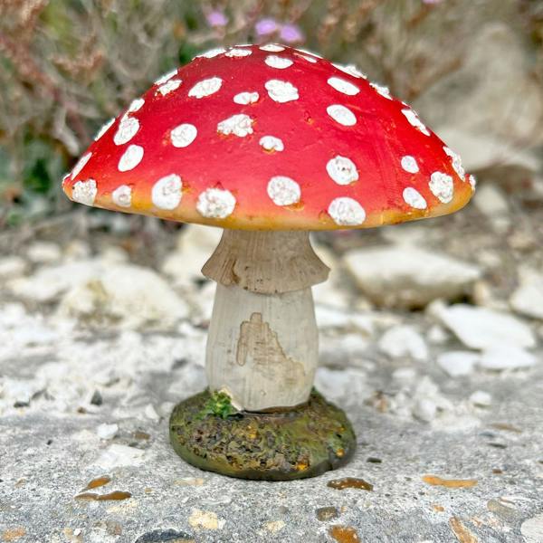 Boltze Set of Four Red Mushroom Toadstool Garden Ornaments
