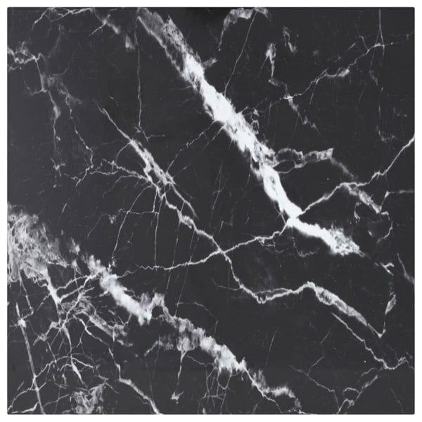 Berkfield Table Top Black 60x60 cm 6 mm Tempered Glass with Marble Design