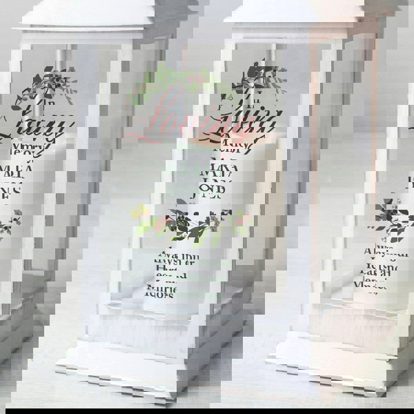 Personalised Memento Company Personalised In Loving Memory White Lantern