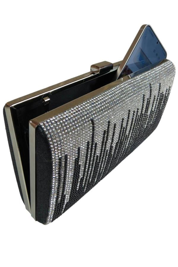 Paulo Due Dropping Diamantes Shiny Clutch Bag
