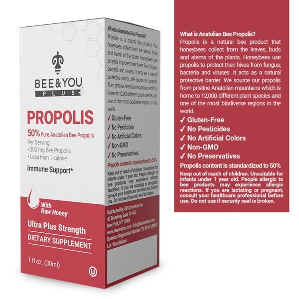 BEE&YOU Propolis 50% Pure Liquid Extract - Ultra Plus Potency