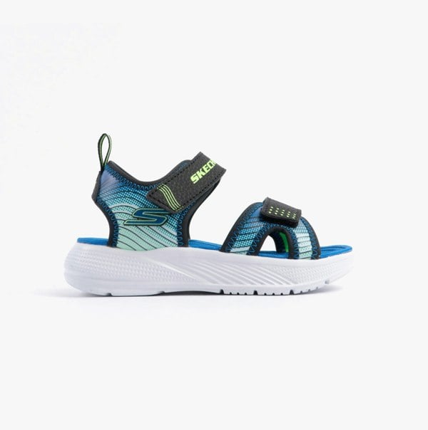 Skechers MICROSPEC - SPLASH Boys Sandals Black/Lime