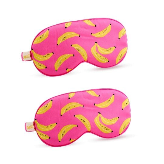 Satin Sleep Mask Twin Pack Sets - Various Designs - Banana