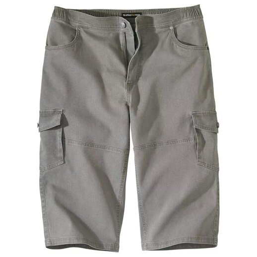 Atlas For Men Mens Denim Cropped Cargo Trousers - Grey