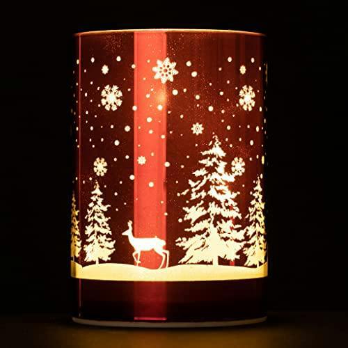 13cm Christmas Decorated Vase Table Lamp with Forest Scene and Warm White LED Lights image 5