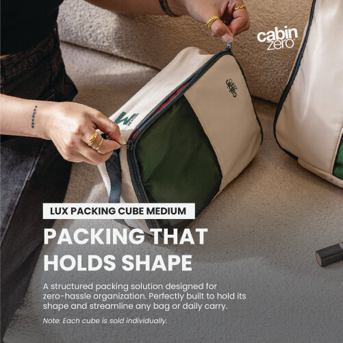 CabinZero Lux Packing Cube (Medium), Premium Structured Organiser for Essentials