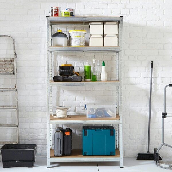Neo Large Galvanised 5 Tier Shelving