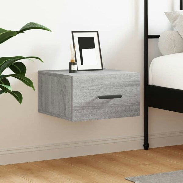 Berkfield Wall-mounted Bedside Cabinet Grey Sonoma 35x35x20 cm