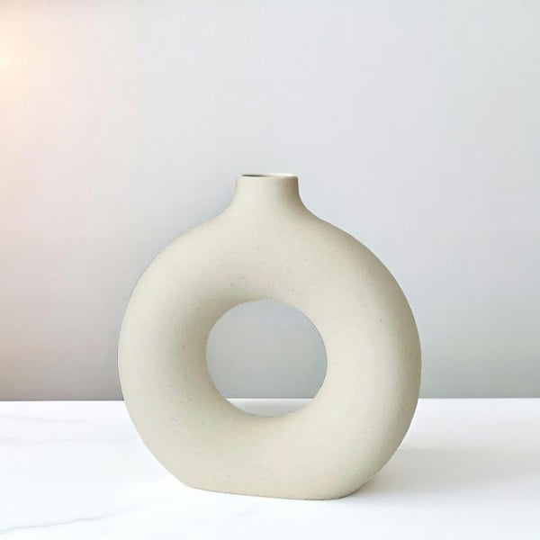 Donut Shaped Round Ceramic Vase - Rafaelo Mobilia