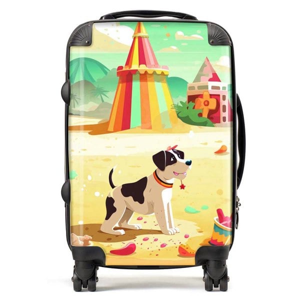 Warren Reed Doggy On A Beach Holiday Suitcase