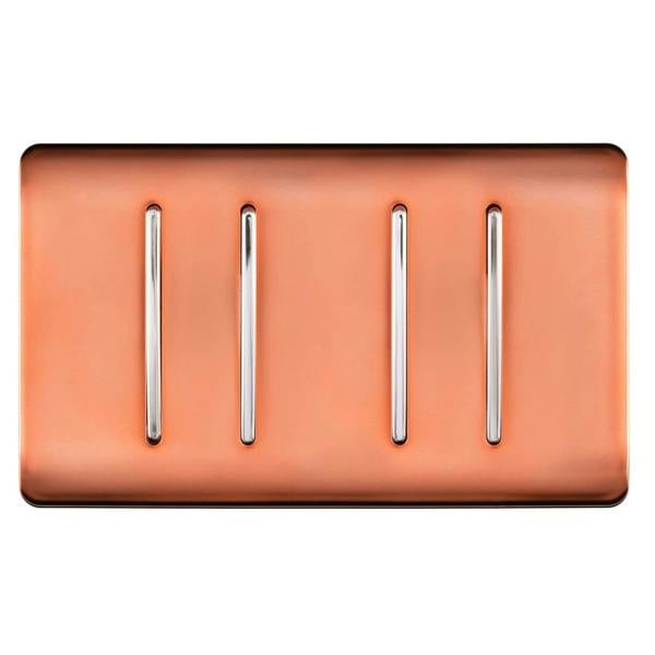 Trendi Switch 4 Gang Light Switch (3x 1 or 2 Way & 1 x Intermediate)in Copper