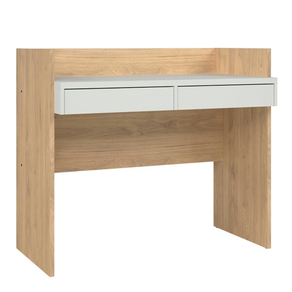 Wyld Haus Billabong Jackson Hickory Oak and White Wood Desk 2 Drawers