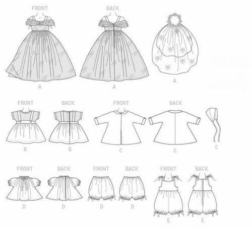 Butterick Sewing Pattern 6336, Doll Clothes One Size Only - Intermediate