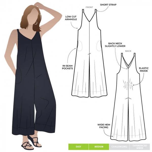 Style Arc Sewing Pattern Norman Jumpsuit - Jumpsuits for Women - Intermediate