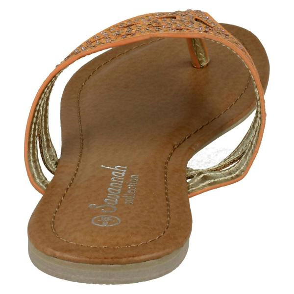 Savannah Ladies Savannah Jewelled Toe Post Sandals