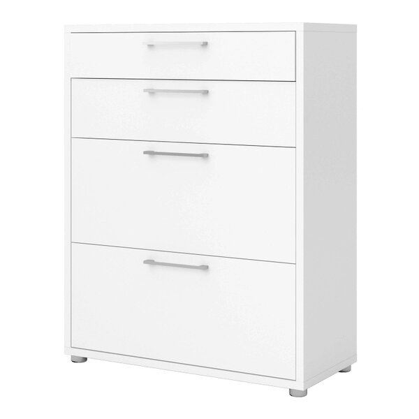 Wyld Haus Dris White Wooden Office Storage 2 Drawers + 2 File Drawers