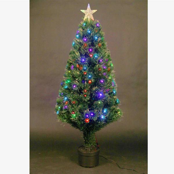2ft Multicolour Fibre Optic Christmas Tree with 8 Light Modes and PVC Tips image 1