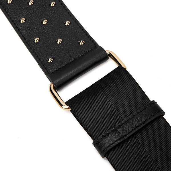 KeriKit England Stevie Gold Studded Leather Strap - Black