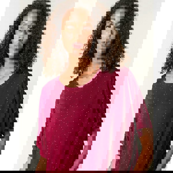 Blue Vanilla Stud Detail Round Neck T-shirt