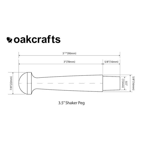 Birch Shaker Peg 3.5” / 89mm