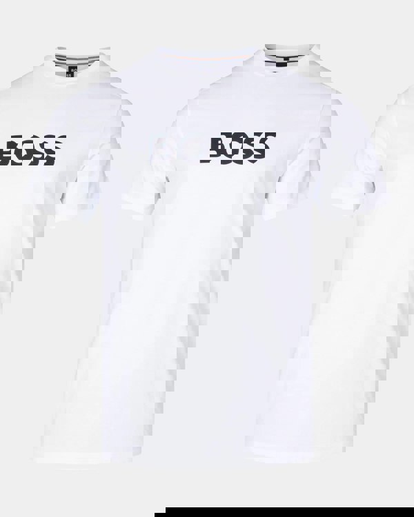BOSS Orange RN Mens Relaxed Fit T-Shirt With Contrast Logo - White 100