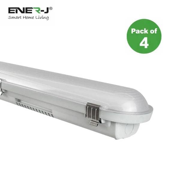 ENER-J Non Corrosive Waterproof Fitting, 1.5M 50W, 120 Lumens/W, CCT switchable with 4W Emergency | Pack of 4