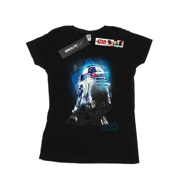 Star Wars Womens/Ladies The Last Jedi R2-D2 Brushed Cotton T-Shirt - Black