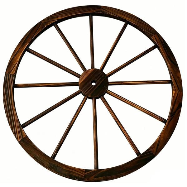Gr8 Garden Large 90cm Wooden Wagon Wheel Rustic Garden Wall & Fence Decor